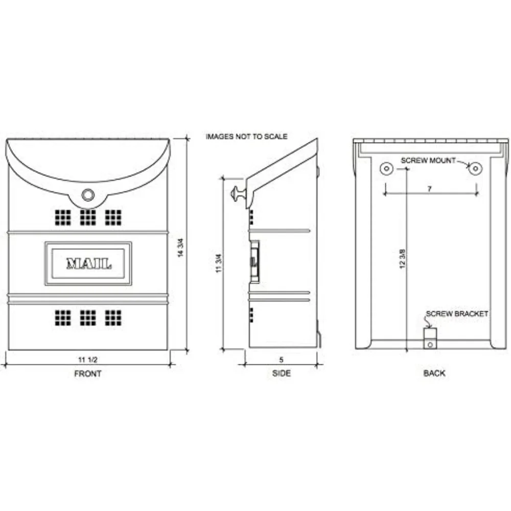 Wall Mounted Mailbox Size: Large, Label: Stainless Steel, Finish: Satin Black