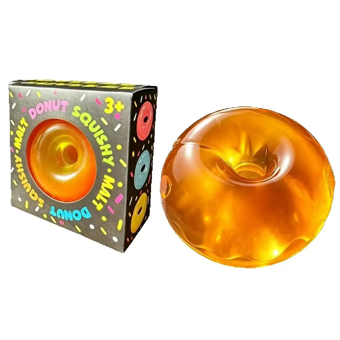 Shapeable Ultra Clear Maltose Donut Stress Ball Squishy Toy Slow Rebound Stress Relief Fidget Toy for Anxiety Stress Reliever view 5