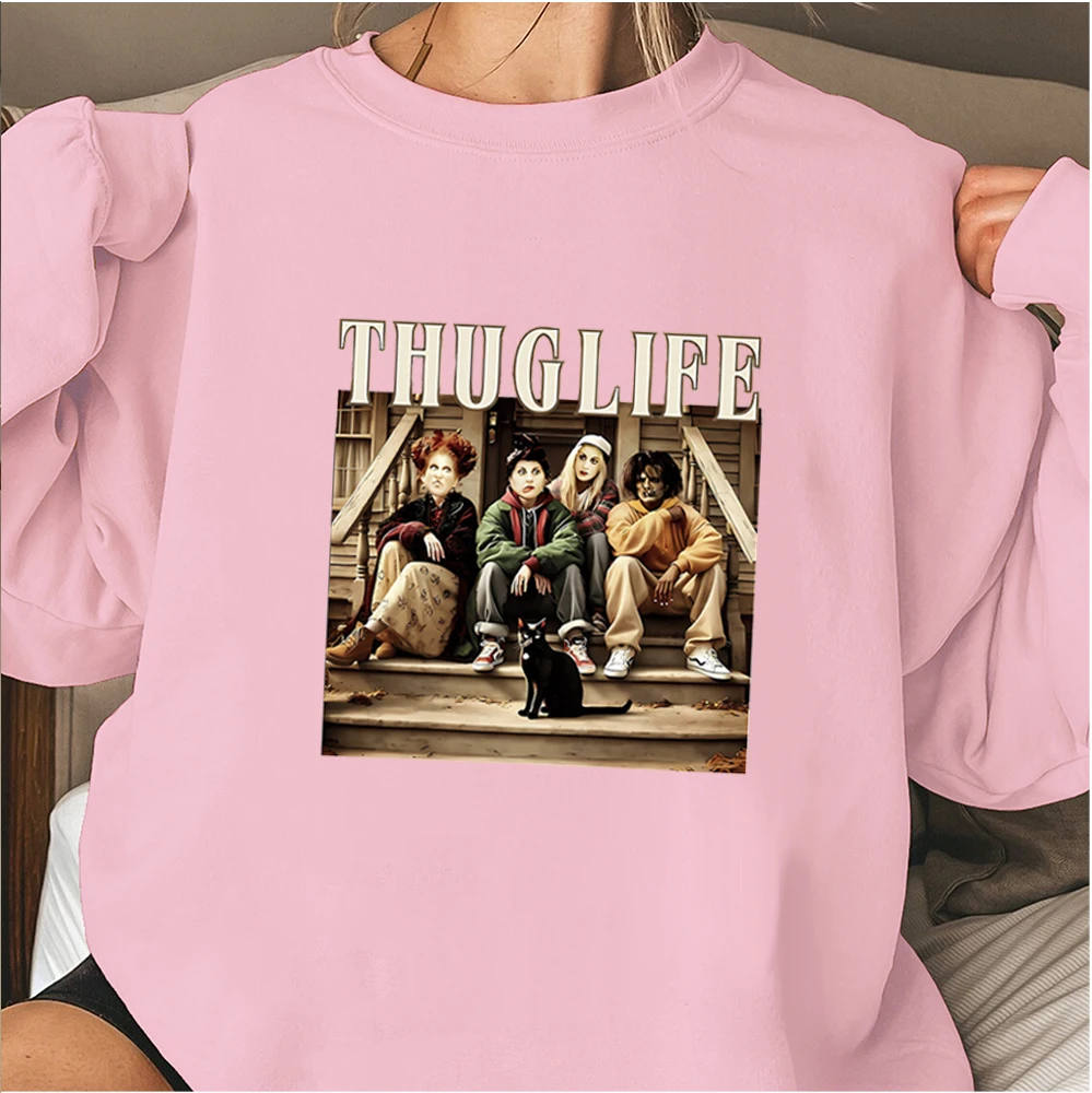 Golden Girls Thug Life Horror Movie Characters Patterned Crew Neck Sweatshirt  Retro 90s For Men And Women Winter Clothing