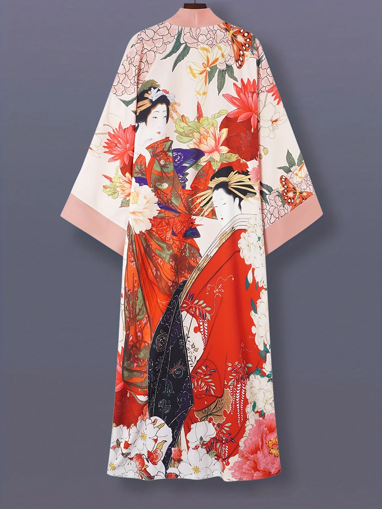 

Кардиган-кимоно средней длины с рукавом три четверти в японском стиле, тонкая куртка для женщин, элегантный уличный повседневный европейский и американский этнический стиль