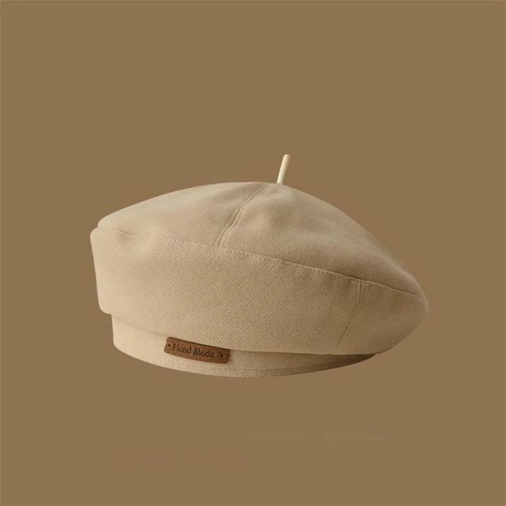 Octagonal Cap Warm Woolen Beret Soft Solid Color French Hat Thick Elegant Painter Cap Students 4