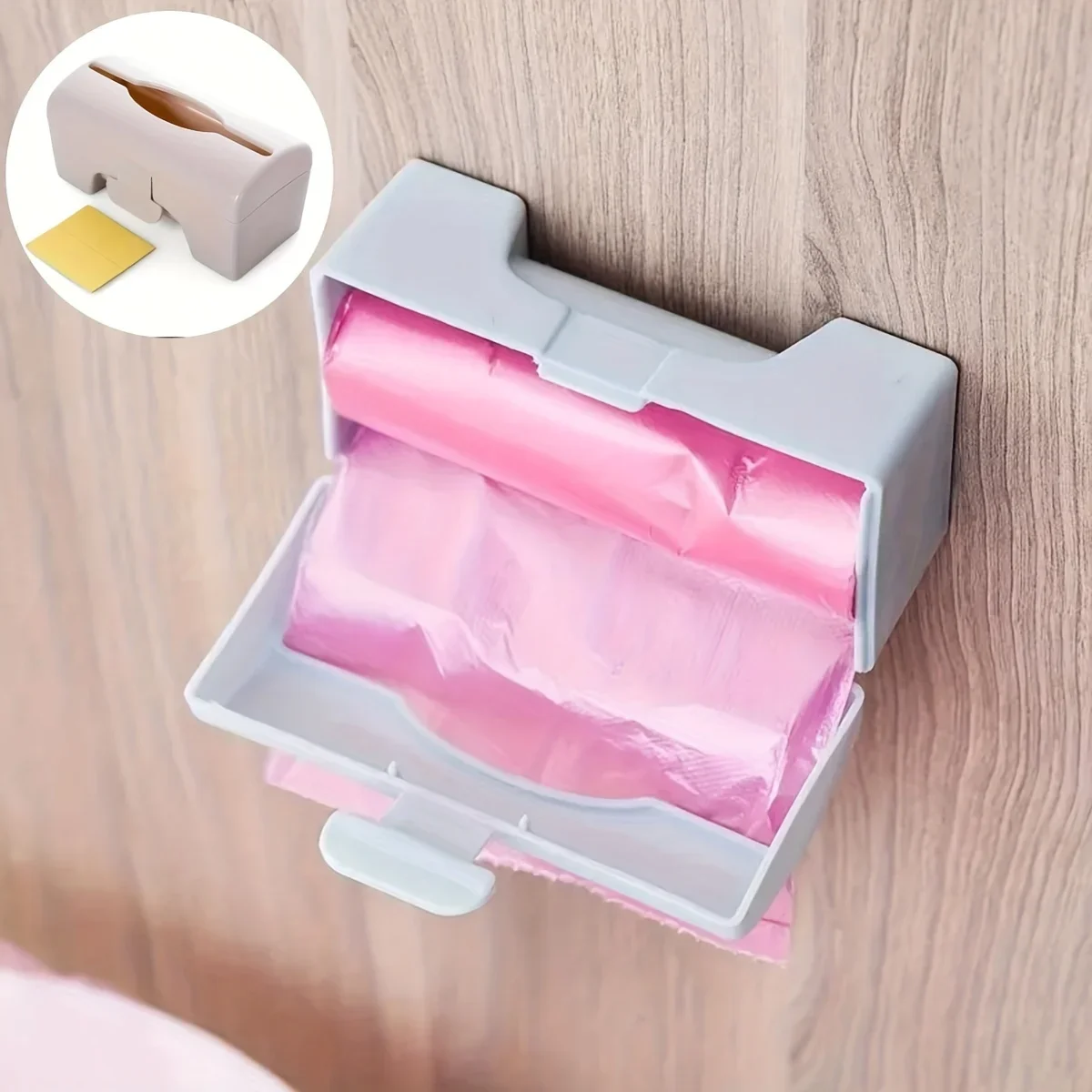 1 convenient and practical garbage bag container, storage box wall mounted kitchen plastic bag garbage bag dispenser