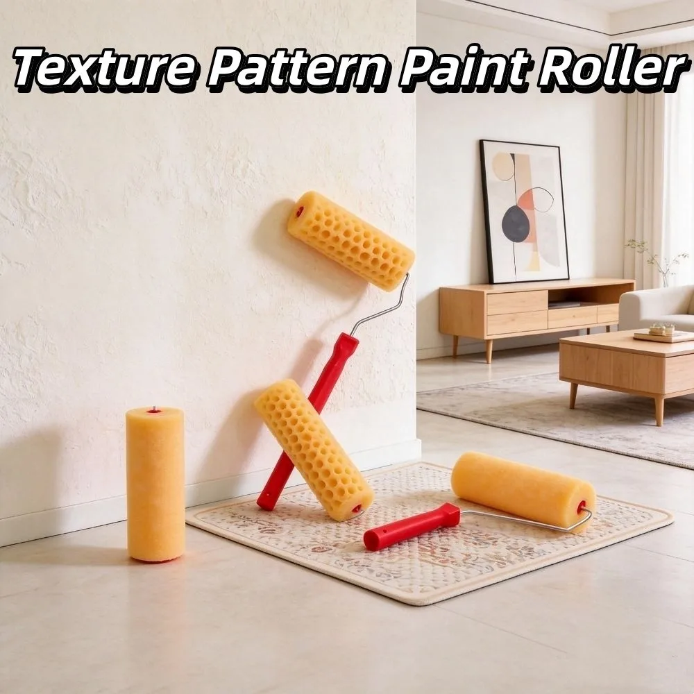 With Handle Texture Pattern Paint Roller Pattern Tool Art Painting Seaweed Sponge Roller Brush Texture Tool
