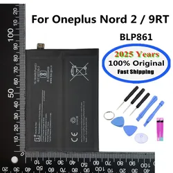 2025 Years 100% Original Battery BLP861 For 1+ One Plus Oneplus Nord 2 Nord2 9RT Mobile Phone Replacement Bateria 4500mAh