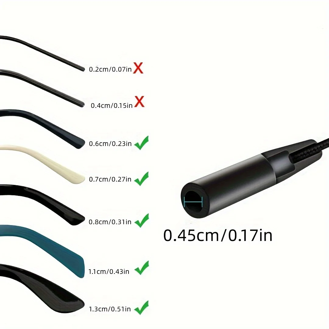 3pcs Universal Adjustable Eyewear Glasses Straps Silicone Anti-Slip Eyewear Retainers Unisex Strap Safety Glasses Holder
