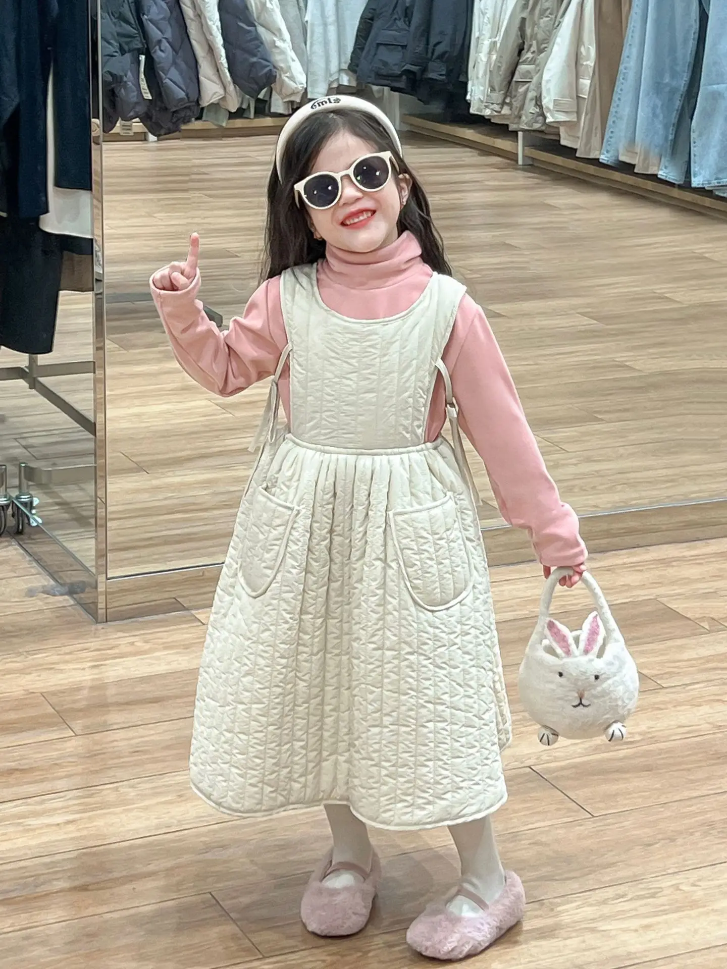 

Autumn Winter Baby Girls Dress Kids Warm Cotton Padded Girls Outfits Sleeveless Girls Vest Skirt Children's Princess Skirt