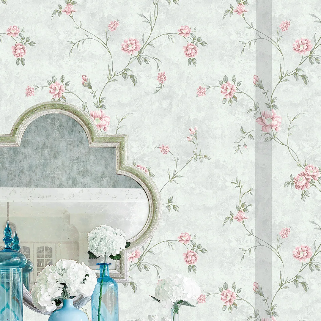 Romantic Rustic Non Woven Embossed Wallpaper for Home Living Room Wedding Bedroom Headboard Background Wall Neutral Color Matchi