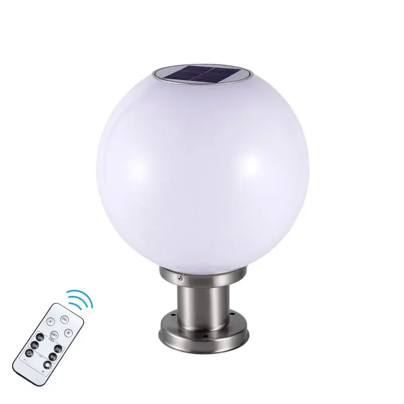 LED Solar Light Solar Column Head Lamp Waterproof Garden Landscape Outdoor Ball Lamp Outdoor Fence Light