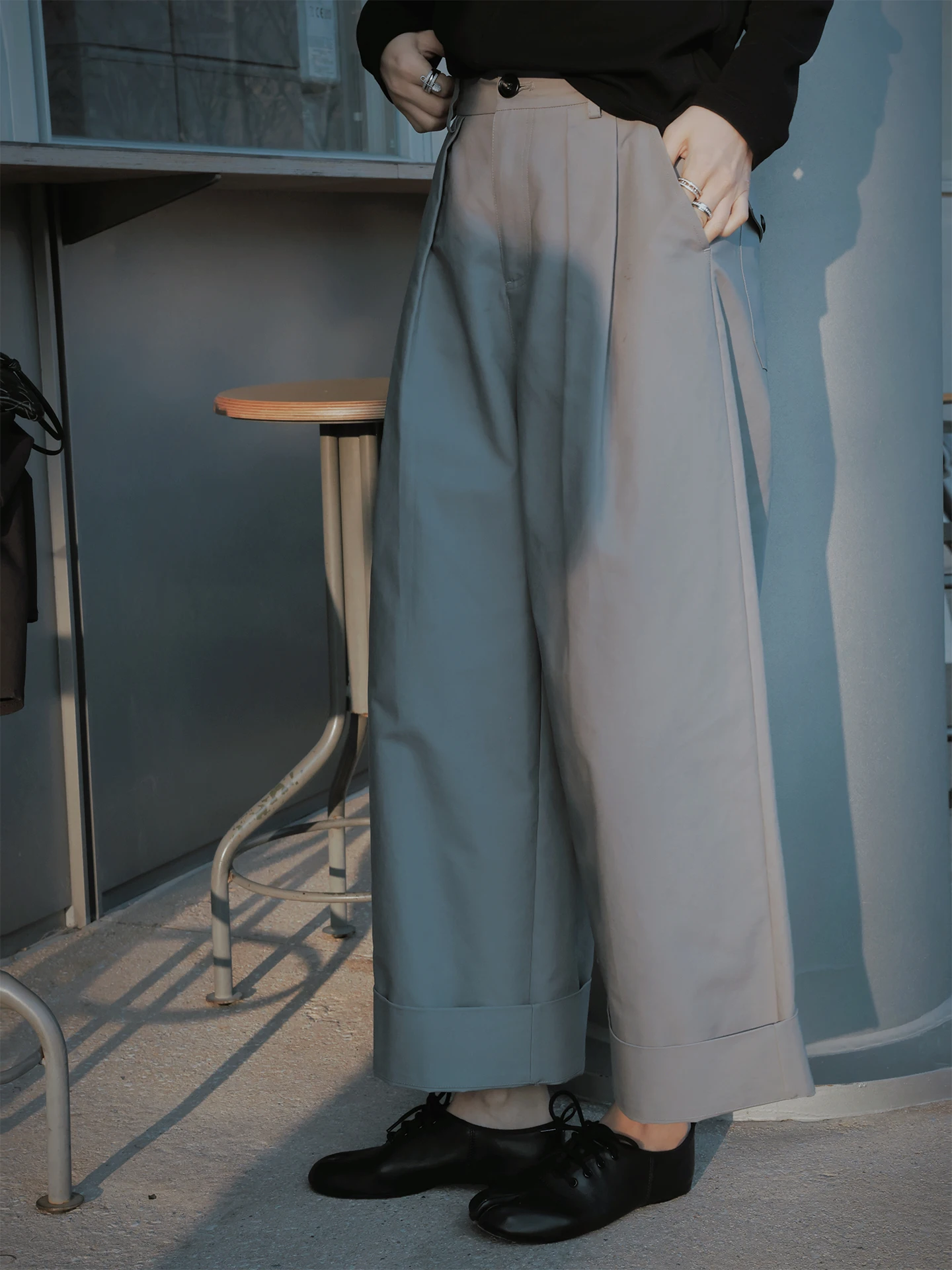 

Свободные широкие брюки для женщин, хлопковые, прямого кроя, с эластичной талией, повседневные, весенние, с эффектом похудения, однотонные