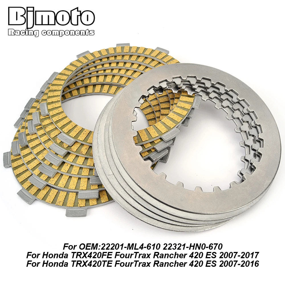 

Motorcycle Clutch Friction Plates For Honda TRX420FE TRX420TE FourTrax Rancher 420 ES 22201-ML4-610 22321-HN0-670