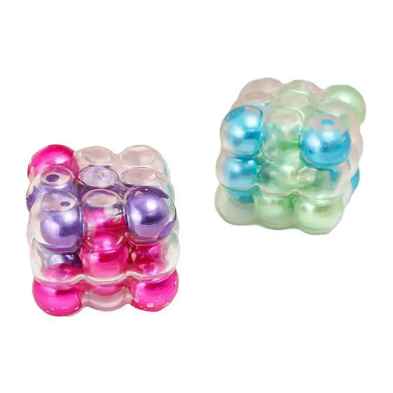 Neuer kreativer Squeeze-Fidget-Würfel, Perlenball, Zauberwürfel, Stressabbau, Anti-Angst-Sensorikspielzeug, Geschenk für Erwachsene, Squeeze-Spielzeug, Geschenke – Detail 1