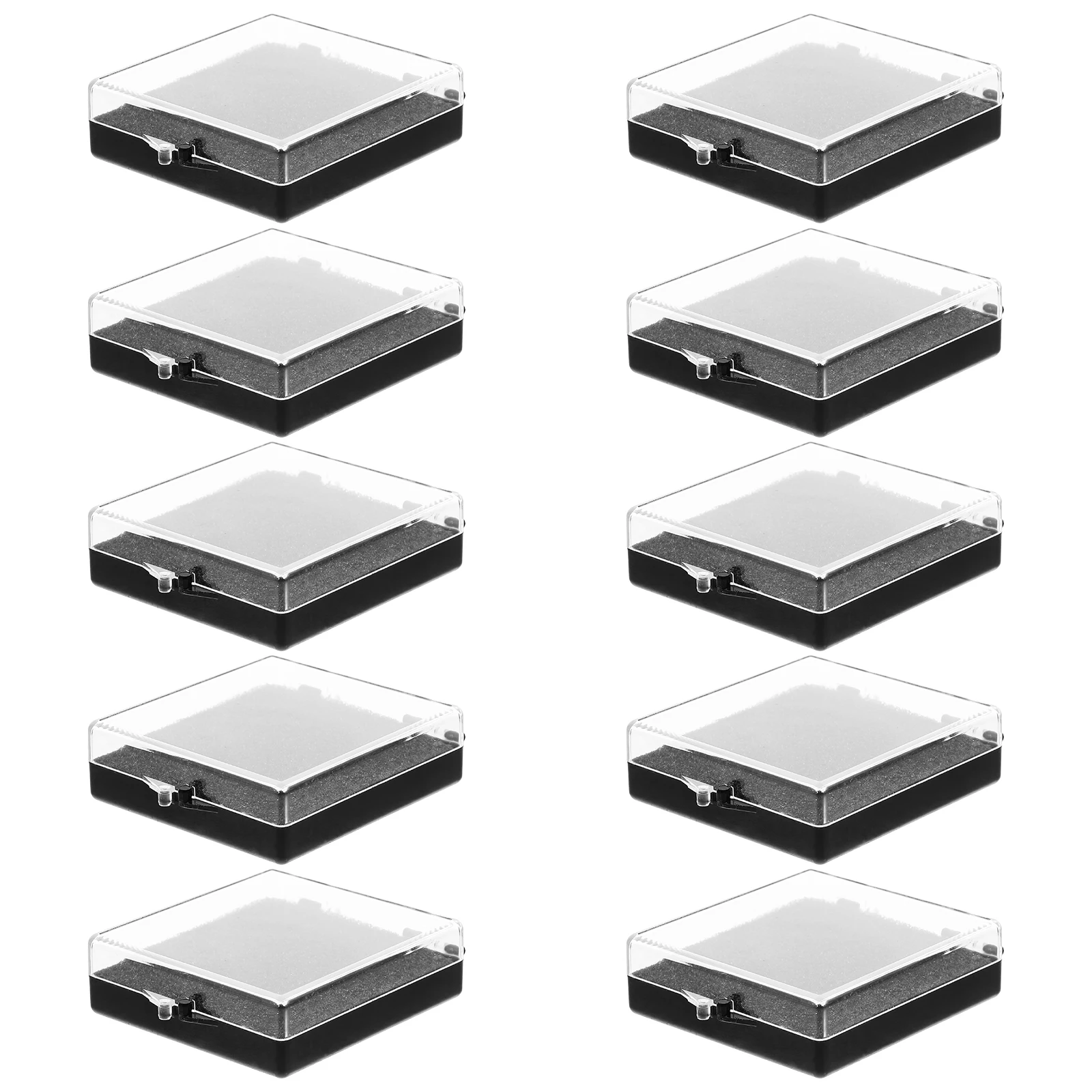 

10pcs Transparent Box Badge Storage With Sponge Lapel Pin Organizer Jewelry Display Case Scratch-Resistant Gift Box For Jewelry