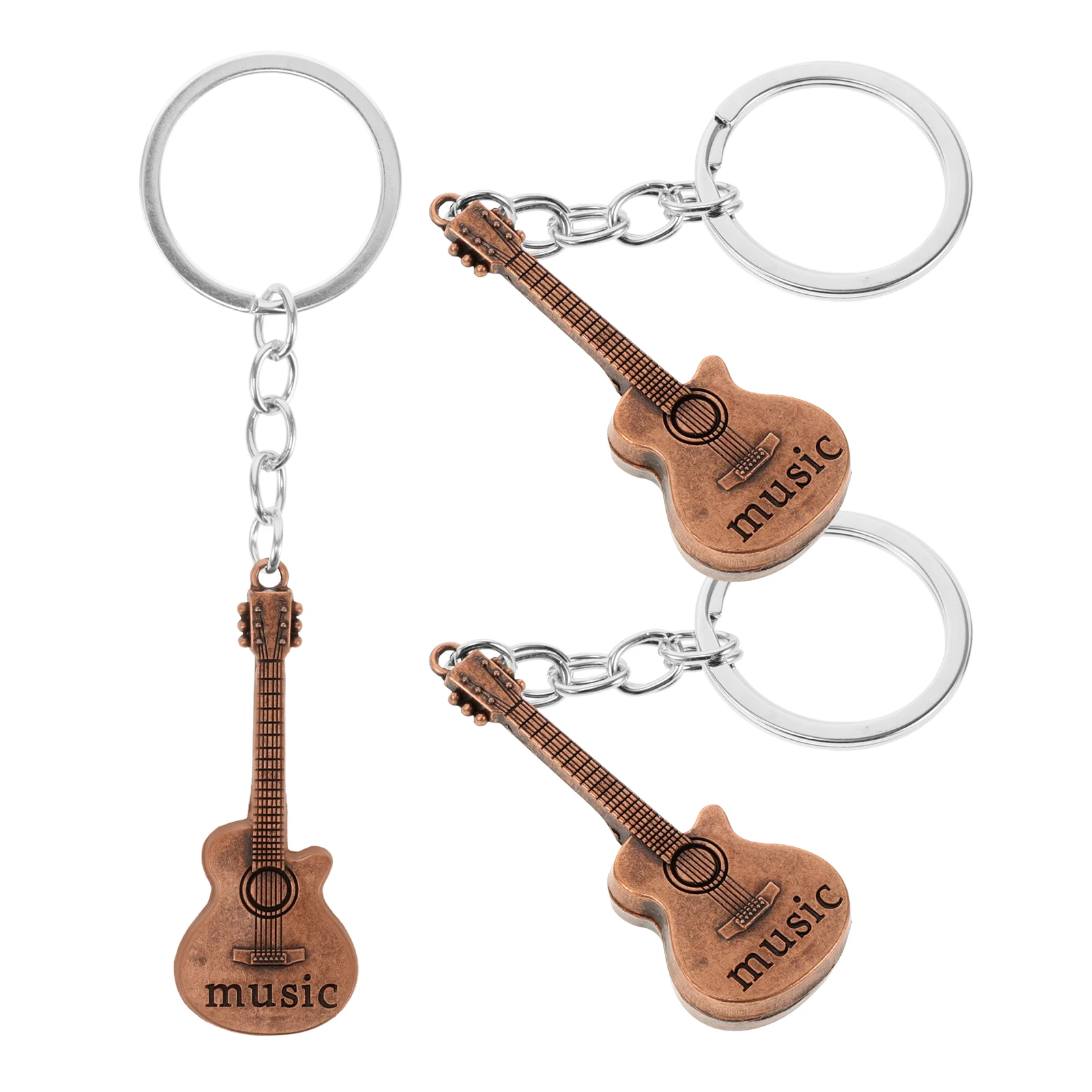 

Music Guitar Key Chain Shaped Keyrings for Men Pendant Chains Keychain Cute Hanging Ornament Plug Accessories