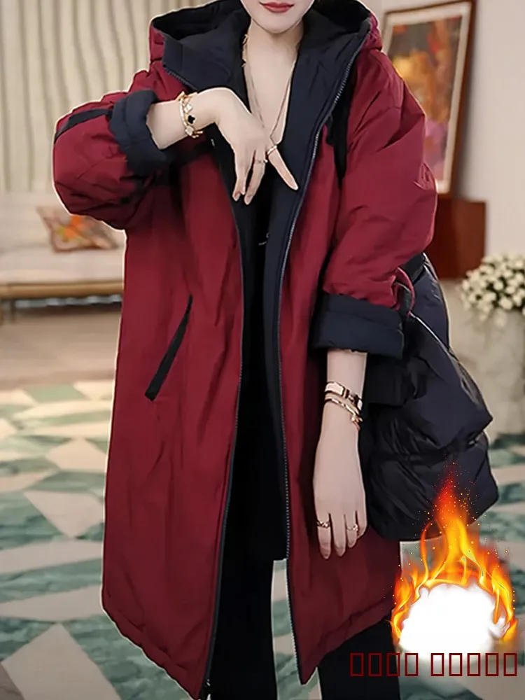 

Женское хлопковое пальто Thiened Fce, новое, зимнее, утепленное, омолаживающее, средней длины, верхняя одежда в корейском стиле