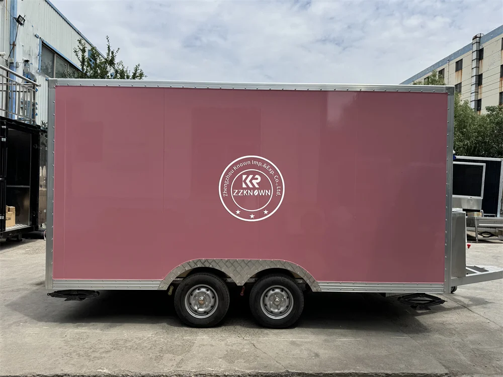 شاحنات الطعام المتنقلة مقطورة كريب مع معدات المطبخ الكاملة عربة الوجبات الخفيفة التجارية في الشوارع مقطورة الطعام كشك القهوة المتنقلة