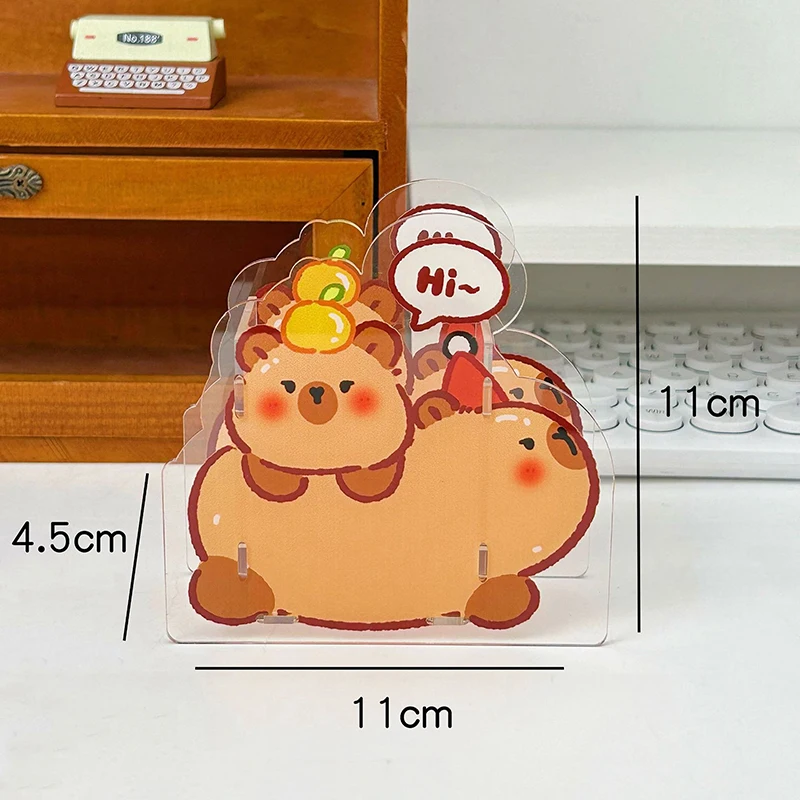Creative Kawaii Capybara Pen Storage Box Transparent Pen Container Multifunctional Desktop Acrylic Stationery Storage Box