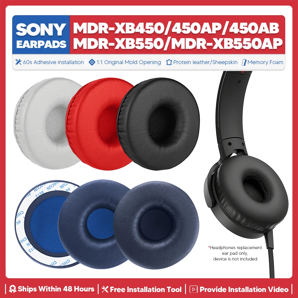 Substituição Ear Pads para Sony Headset, Almofada, Peças de Reparo, Acessórios, MDR, XB450, XB450AP, XB550, XB550AP