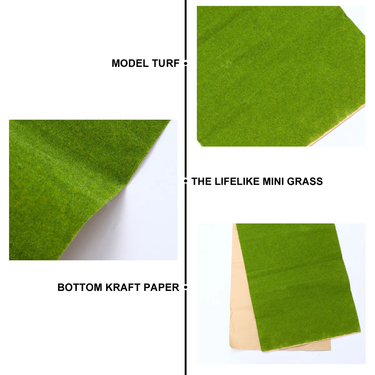 Mini Landscape Fake Grass Mat Artificial Turf Paper Lawn Paper for Train Sand Table DIY Scenery Display Fake Grass Mat