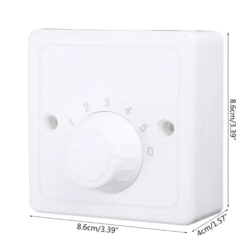 220V Universal Adjustment Ceiling Fan Speed Control Wall Button Dimmer Five Gears Fan Speed Adjuster Dropship