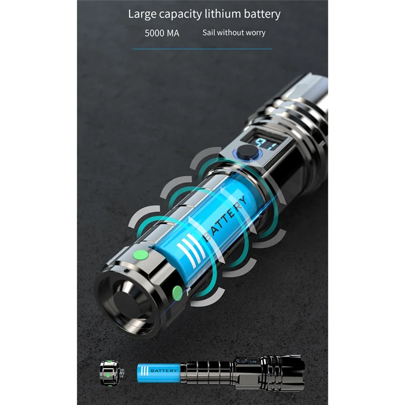 A07F-Mountain Adventure Emergency Flashlight Multi-Functional Hand Held Torch Rechargeable Ultra-Long Battery Life Flashlight