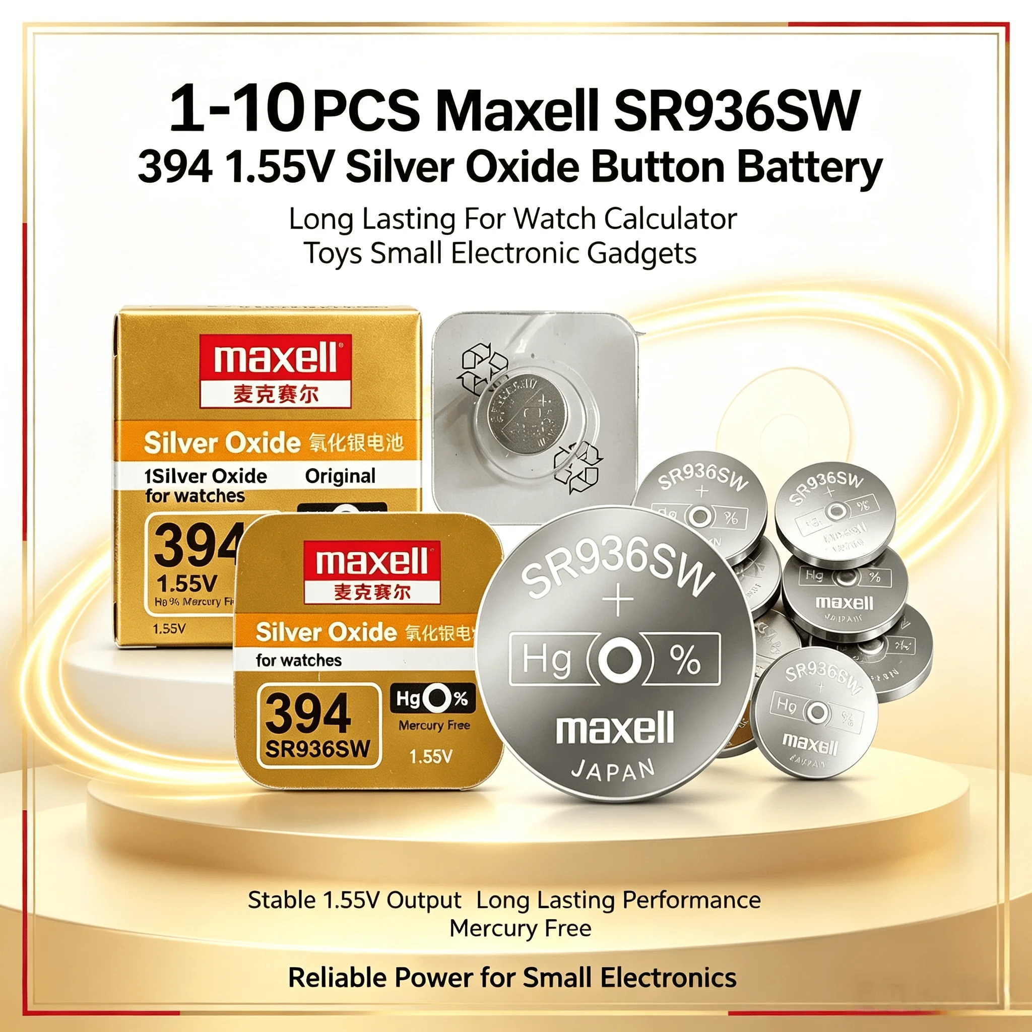 Electronics And Gadgets Ce - 1-10PCS Maxell SR936SW 394 1.55V Silver