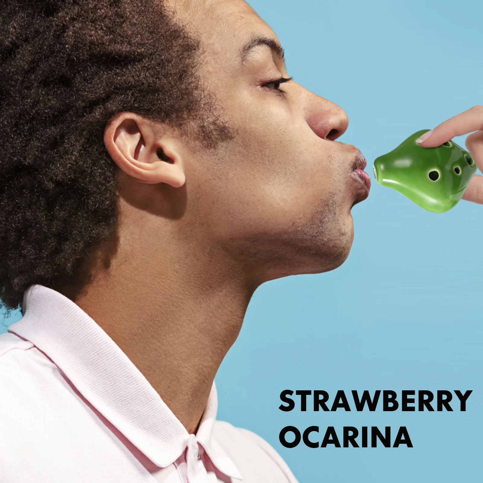 

Compact Ceramic 6 Hole Ocarina Beginner Musical Instrument Small Strawberry Shape Portable with Lanyard Mini Ocarina Necklace