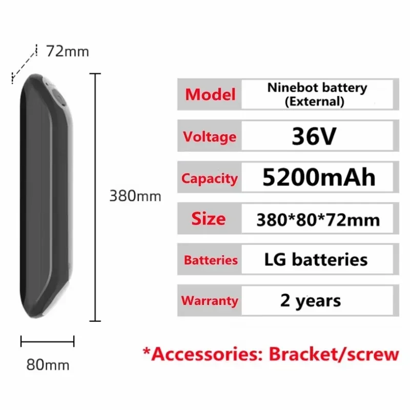 Fuente de alimentación para patinete eléctrico inteligente Ninebot ES1 ES2 ES4, 36V, 5200mAh, 100% Original, conjunto de batería integrada
