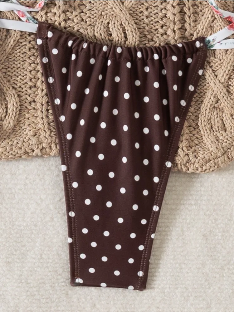 Zweiteiliges Bikini-Set für Damen, Rosendruck, hohe Taille, Badeanzug, Badeanzug, Sommer-Beachwear, 2025, neue Traje de Baño de Mujer