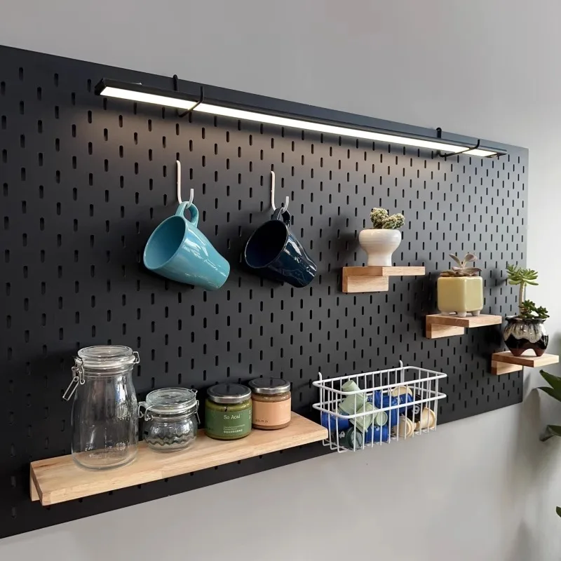 Hole board custom accessories universal hanging board rack hook hanging basket storage box wall free punching suitable for home