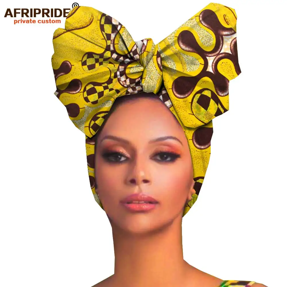 African headwraps women hair accessories african material wax traditional Headtie headscarf Turban 100% Cotton AFRIPRIDE A19H006