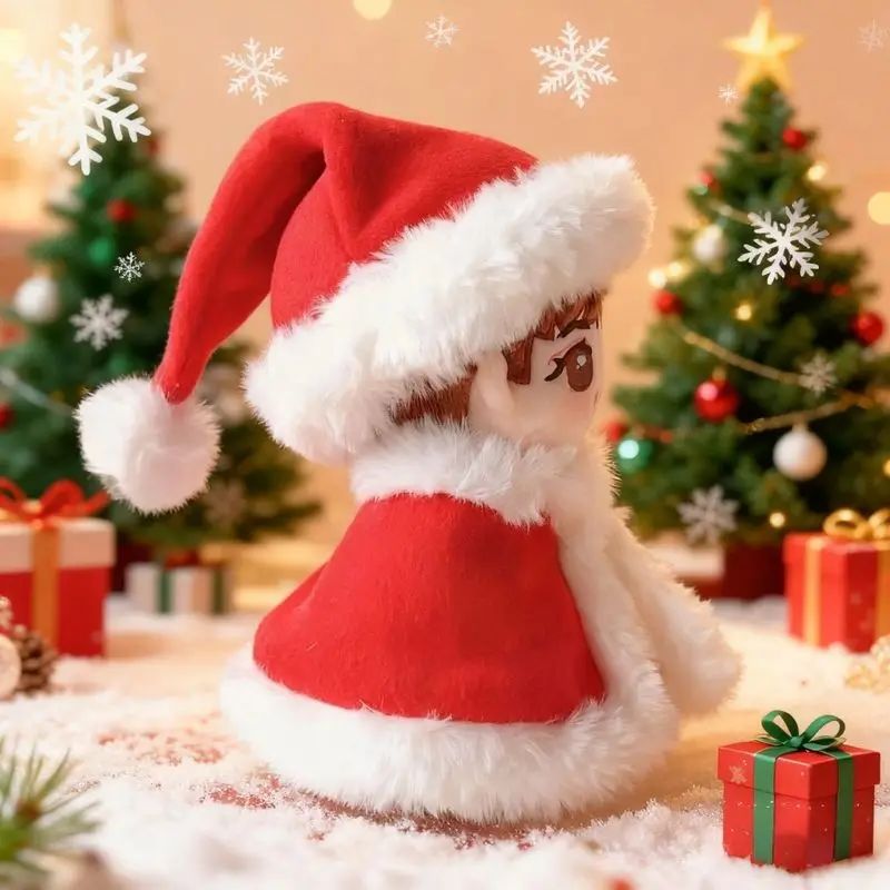 10cm algodão boneca traje de natal chapéus xales capas com capuz ídolo boneca roupas de férias vestir-se acessórios brinquedo diy presente ﻿