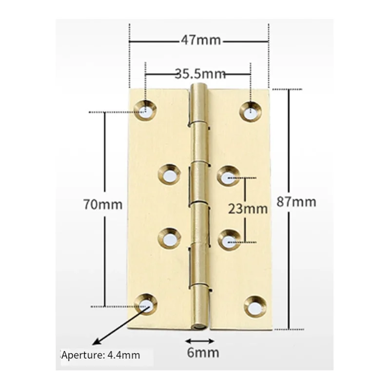 AT19-Koper Messing Geborsteld & Verzegelde Scharnieren 10 Stuks Sieraden Doos Deur Keukenkast Deuren Kleine Doos Prachtig Ontwerp