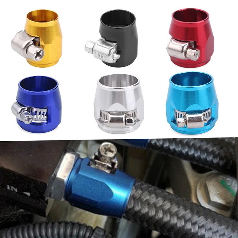 AN4 6 8 10 12 Oil Fuel Hose Clamp End Finisher HEX Finishers Aluminum Hose Connectors Hose Clamps