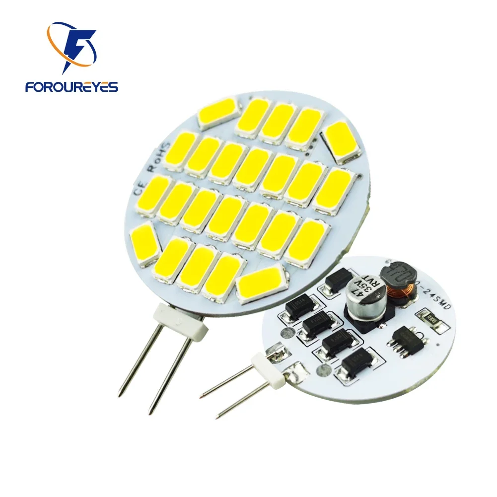 12v 24v ac g4 lâmpadas led 3w rv iluminação substitui 25w halogênio bulbo 350lm 24leds 5730smd nenhuma luz do barco da capa da escala da cintilação