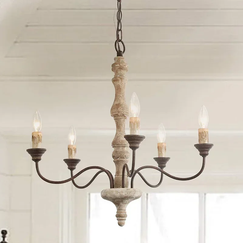 

Nordic Creative 5 Heads American Chandelier Restaurant Homestay Bedroom Lamp Home Living Room Kitchen Decorative Pendant Lamp
