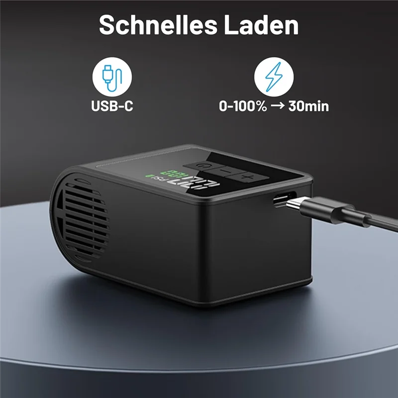 

Auto Shut-Off, Mini Electric Bike Pump Integrated Pressure Gauge& LED Light, 120 PSI Charging Functionality For Road Bikes