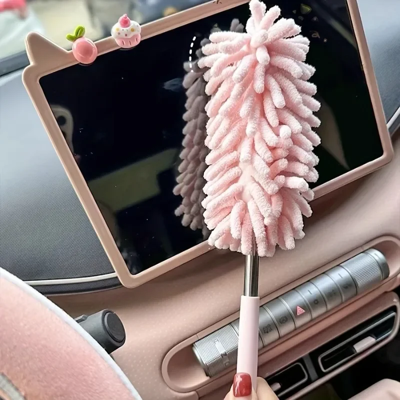 1pc Car Dust Duster, Practical Cleaning Tool for Vehicles, Extendable Ash Removal Mop, Soft Bristled Car Brush