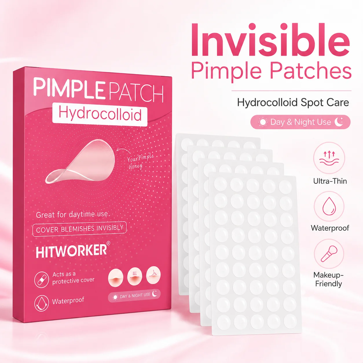

800/400/200Pcs High Quality Transparent Round Hydrogel Acne Removing Patch, Alcohol Free, Deep Cleaning Acne Removing Patch