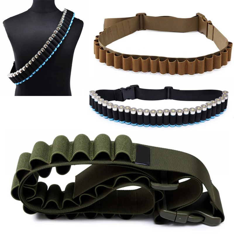 

Tactical Adjustable Shotgun Shell Belt Outdoor 27 Hole Storage Belt Hunting Rounds Shotgun Bandolier 1000D Nylon