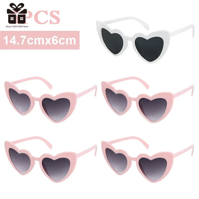 1/5pcs Vintage Heart Shaped Sunglasses Bachelorette Bride Bridesmaid glasses Wedding Bridal Shower Decor woman Hen party gifts