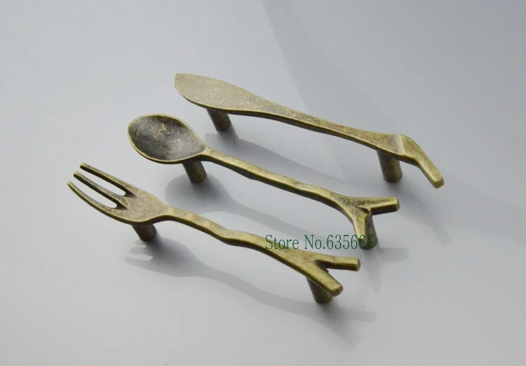 Fashion Tableware Shape Handle For Furniture Kitchen Cabinets Door Pulls Knobs Drawer Dresser Wardrobe Cupboard Vintage Handle