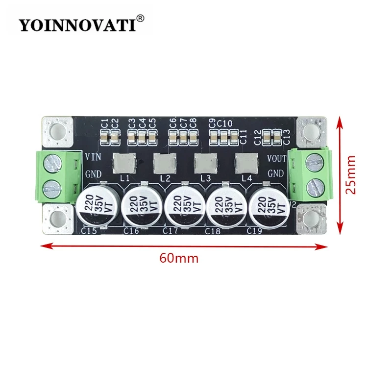 DC-L Low Pass Filter Module, DC Power Supply Filter, 60dB Noise Suppression for 100Hz-100MHz Signal, Clean DC Power