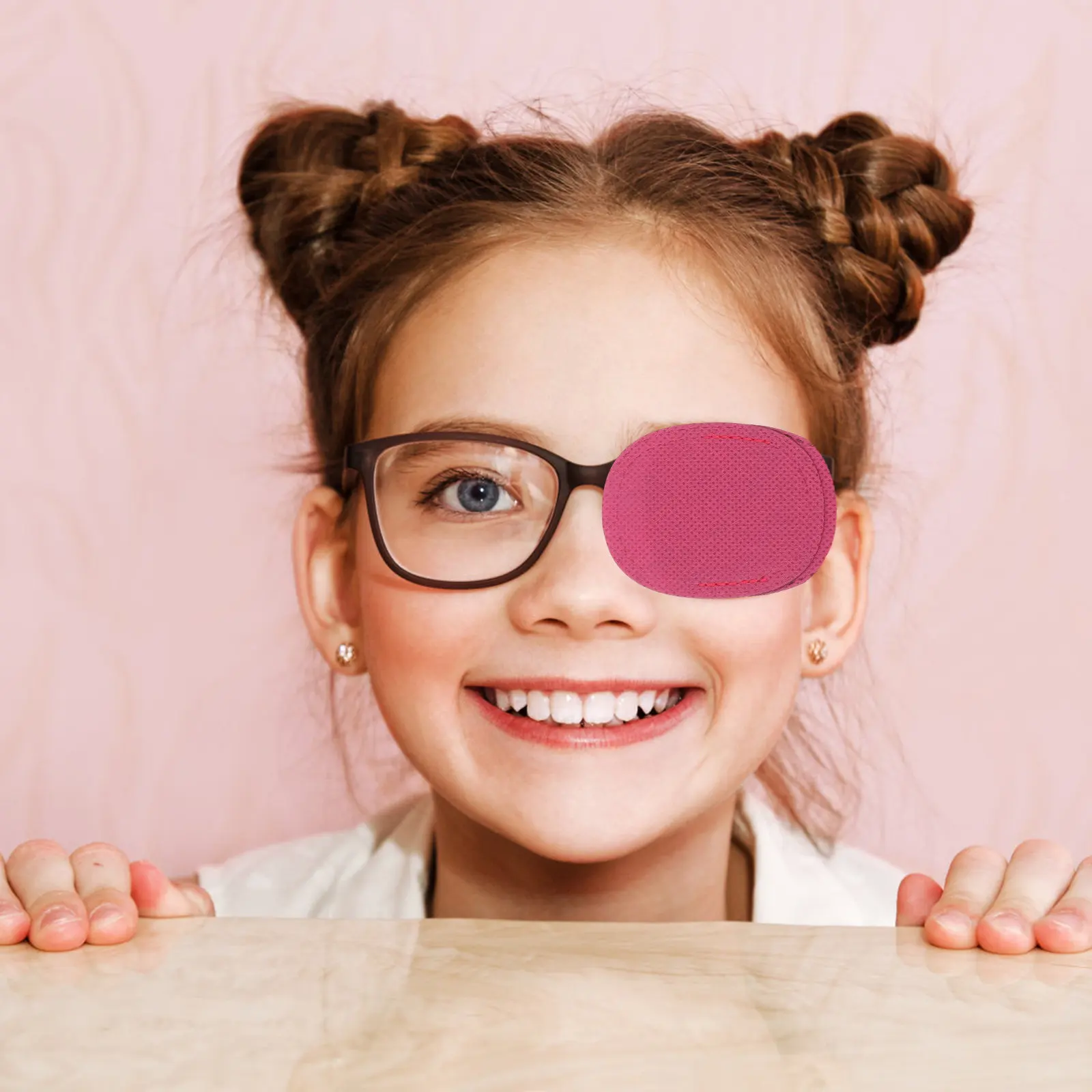 

3Pairs Amblyopia Eye Patches Pink Glasses Eyeshades Breathable Soft Skin Friendly Eye Rehabilitation Training Supplies