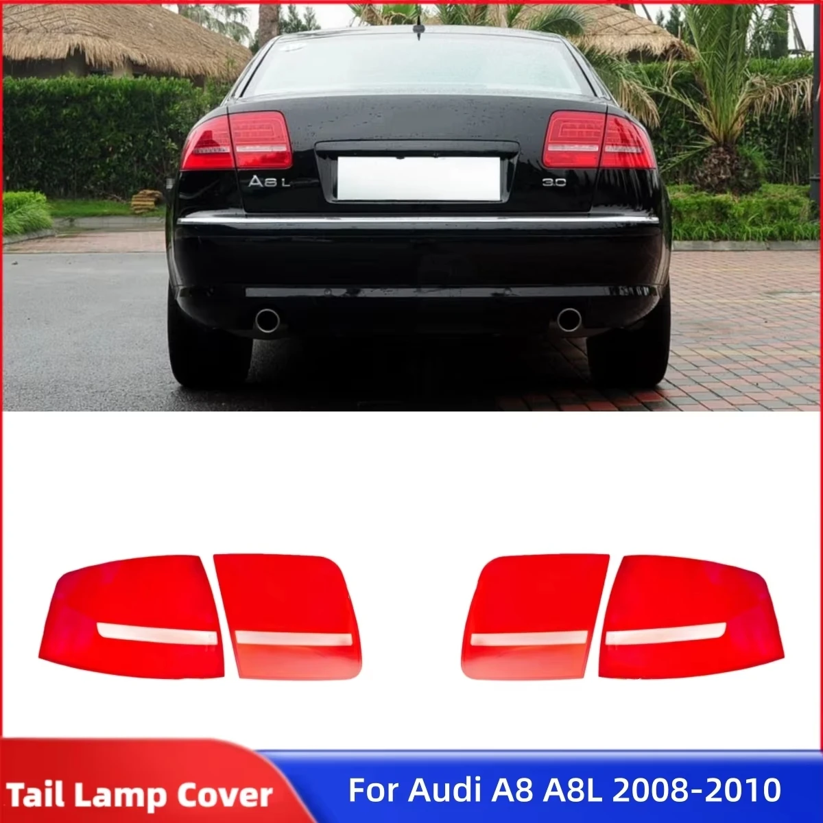 For Audi A8 A8L D3 2008 2009 2010 Car Articles Replacement Car Lights Shell Rear Shell Cover Car Taillight Lens Cover