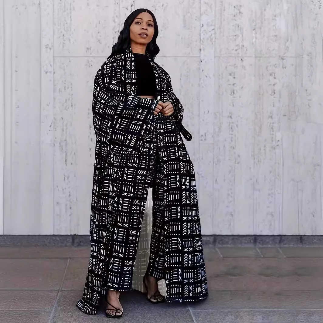 Women's New Fashion Temperament Versatile Long Loose Print Cardigan Jacket 2026 New Trend Street Fashion