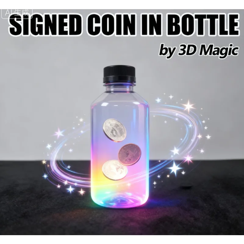 

Удивительная иллюзия сквозной бутылки монеты — 3D-магический трюк с подписью, волшебный трюк визуального проникновения для шоу крупным планом