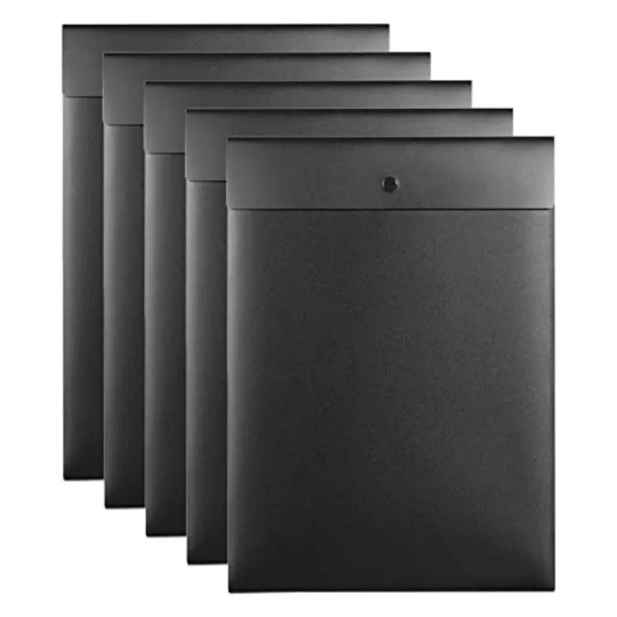 

Vertical File Folders Poly Filing Envelope Plastic Project Folder with Sp Button Closure for A4 Letter Size Paper Pack of 5