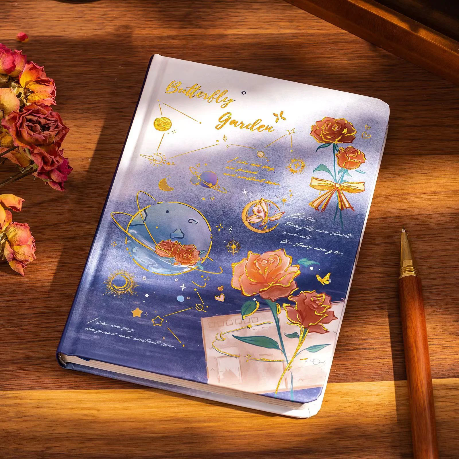 Imagem -02 - Romantic Rose Series Hardcover Cadernos Cor Ilustração Página Pretty Diary Student Notepad