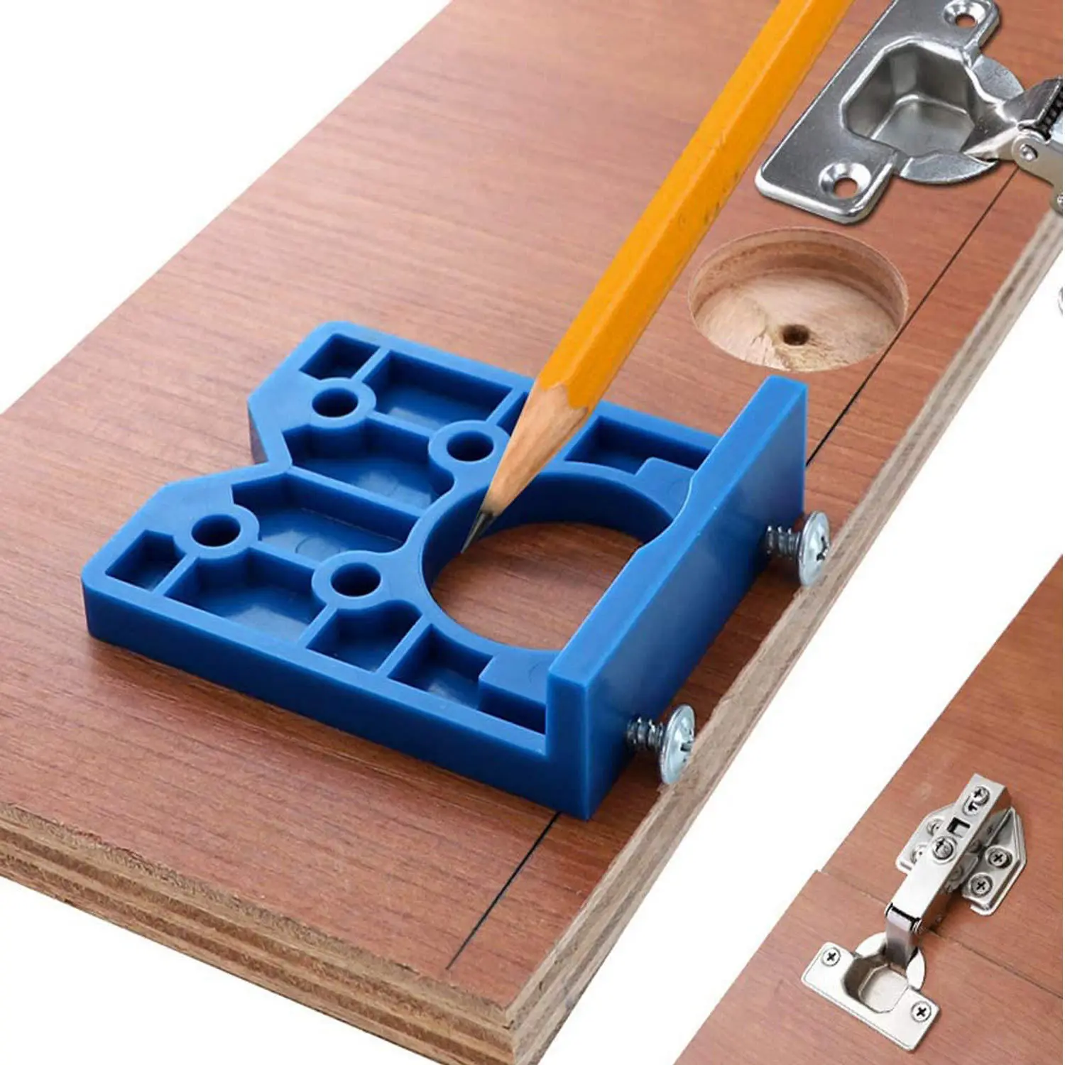 

Drilling Guide Locator Hinge Hole Drilling Guide Locator Hinge Drilling Jig Drill Bits Woodworking Door Hole Opener