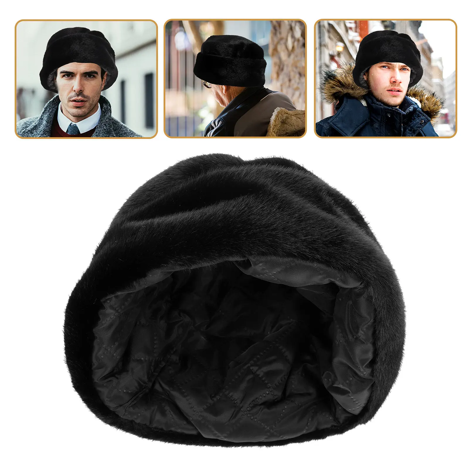 

Мужская теплая винтажная уличная повседневная шапка в русском стиле: классическая, однотонная, очаровательная, модный аксессуар